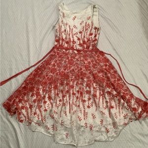 Lace White and Red Danny & Nicole size 4 dress. like new condition.